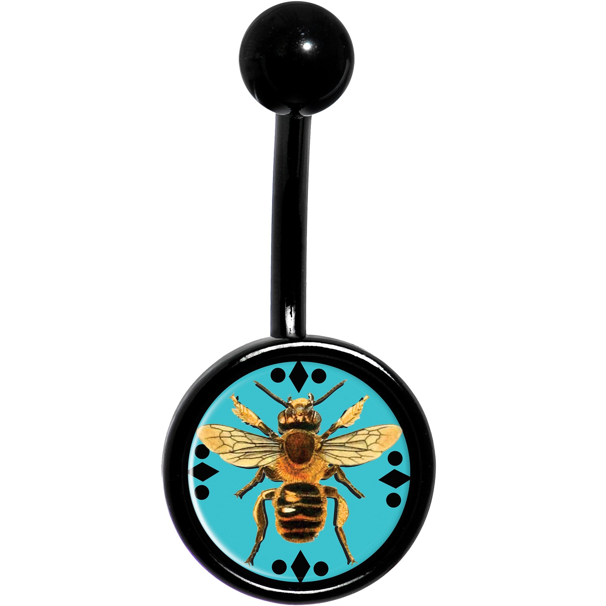 Buzzing Bumble Bee Black Belly Ring