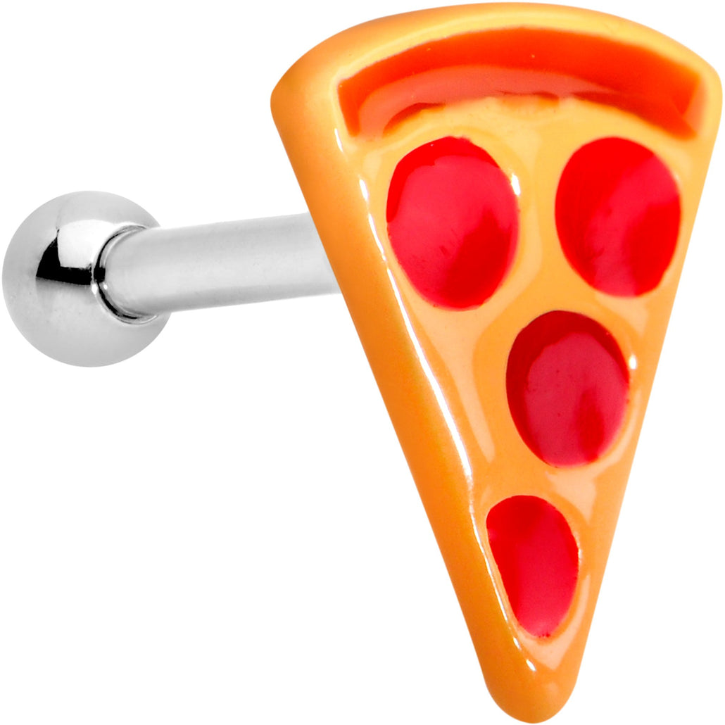 16 Gauge 1/4" Yummy Pepperoni Pizza Tragus Cartilage Earring