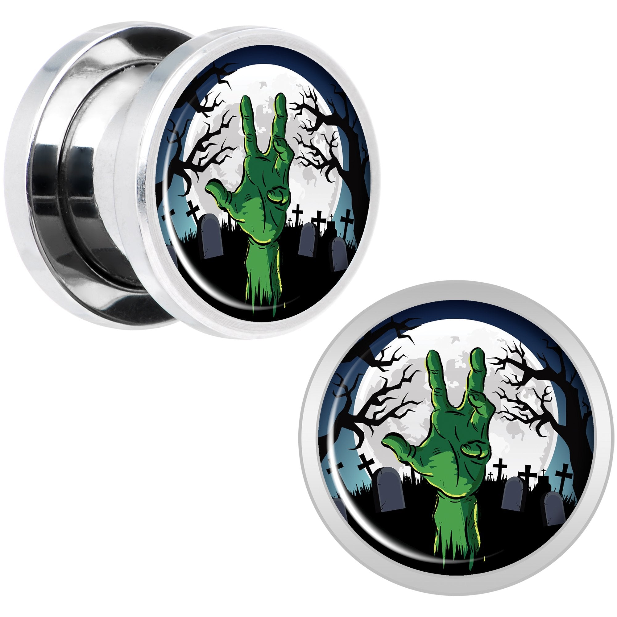 Cemetery Zombie Hand Halloween Plug Set 00G