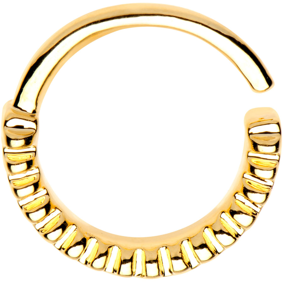 5/16 Gold Plated Half Paved Groove Seamless Circular Ring