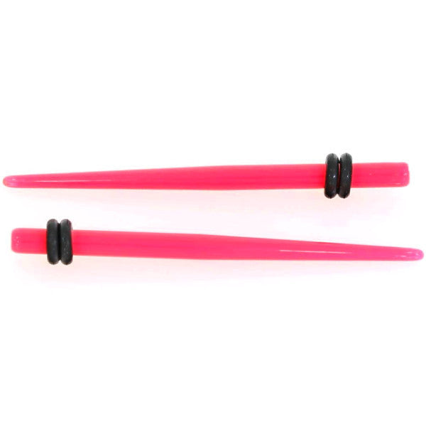 14 Gauge to 00 Gauge 18 Piece Ear Stretching Kit in Pink Acrylic Set