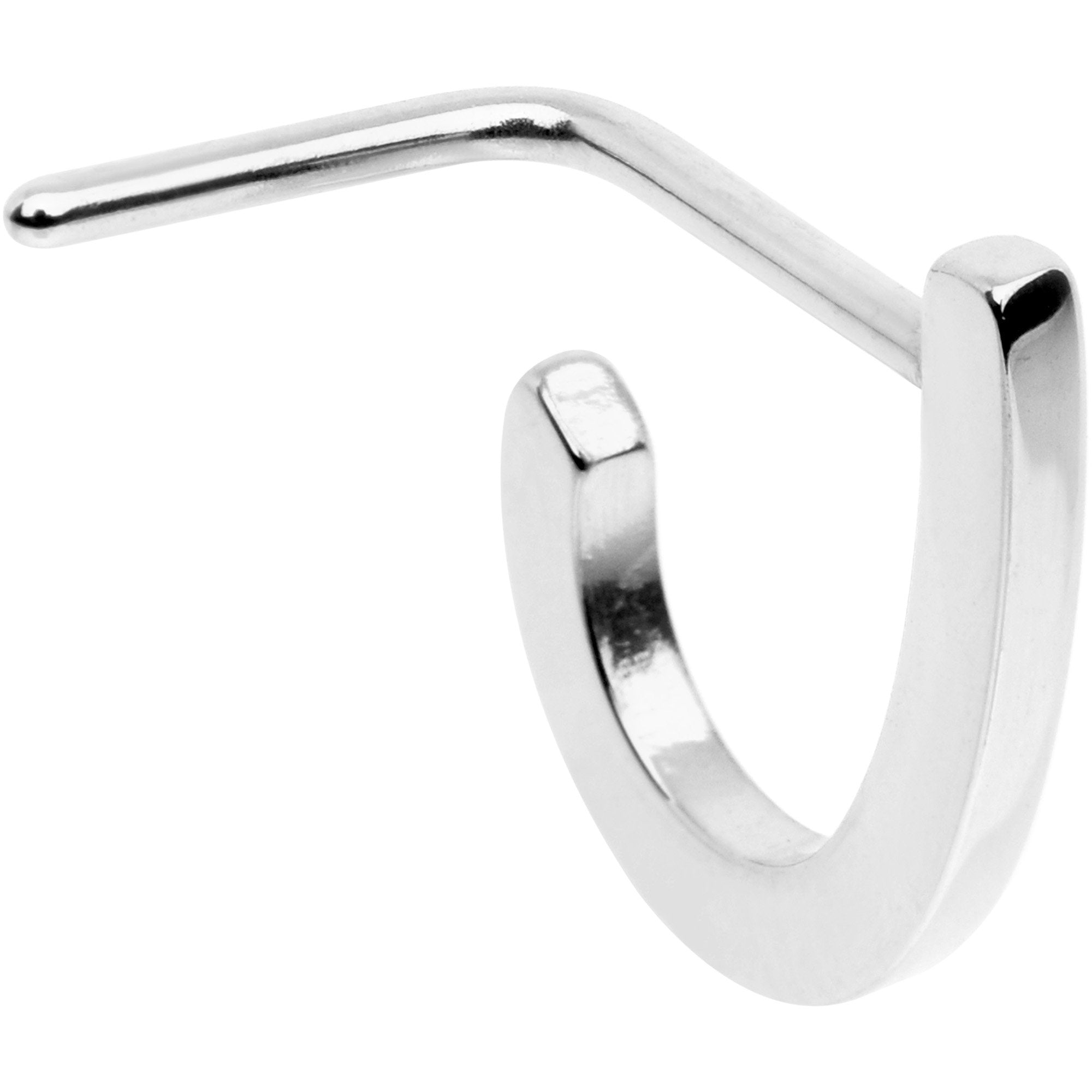 20 Gauge Stainless Steel Faux Hoop L Shaped Nose Ring