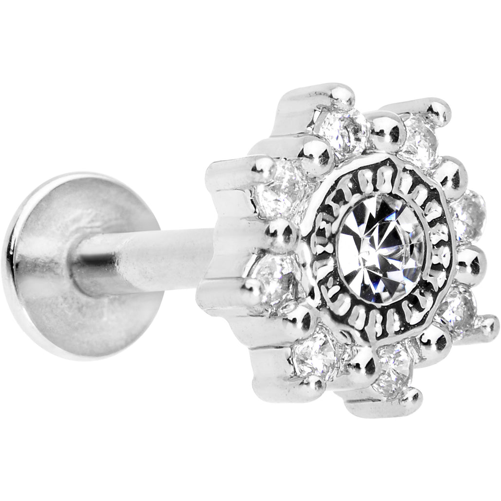 1/4" Clear CZ Starflake Cartilage Tragus Earring