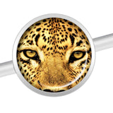 14 Gauge Full Color Leopard Eyes Industrial Barbell 37mm
