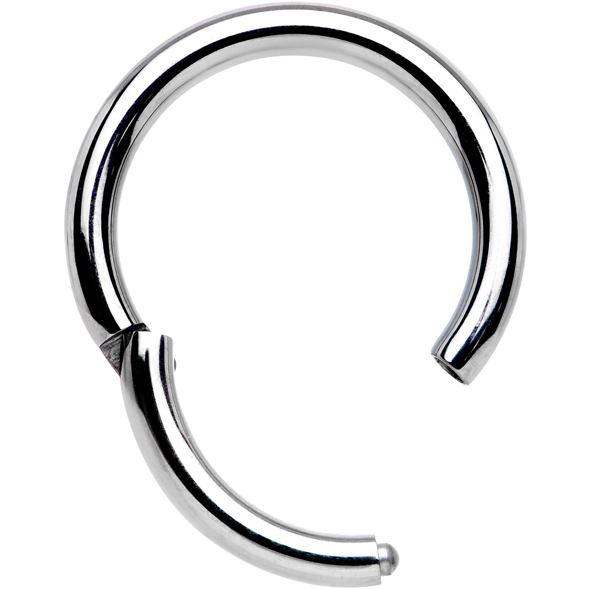 14 Gauge 3/8 Solid G23 Implant Grade Titanium Hinged Segment Ring