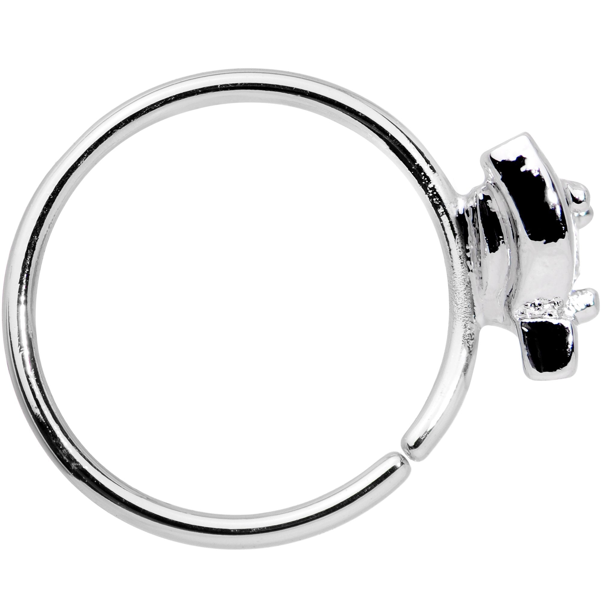 20 Gauge 3/8 Clear Gem Pronged Seamless Circular Ring