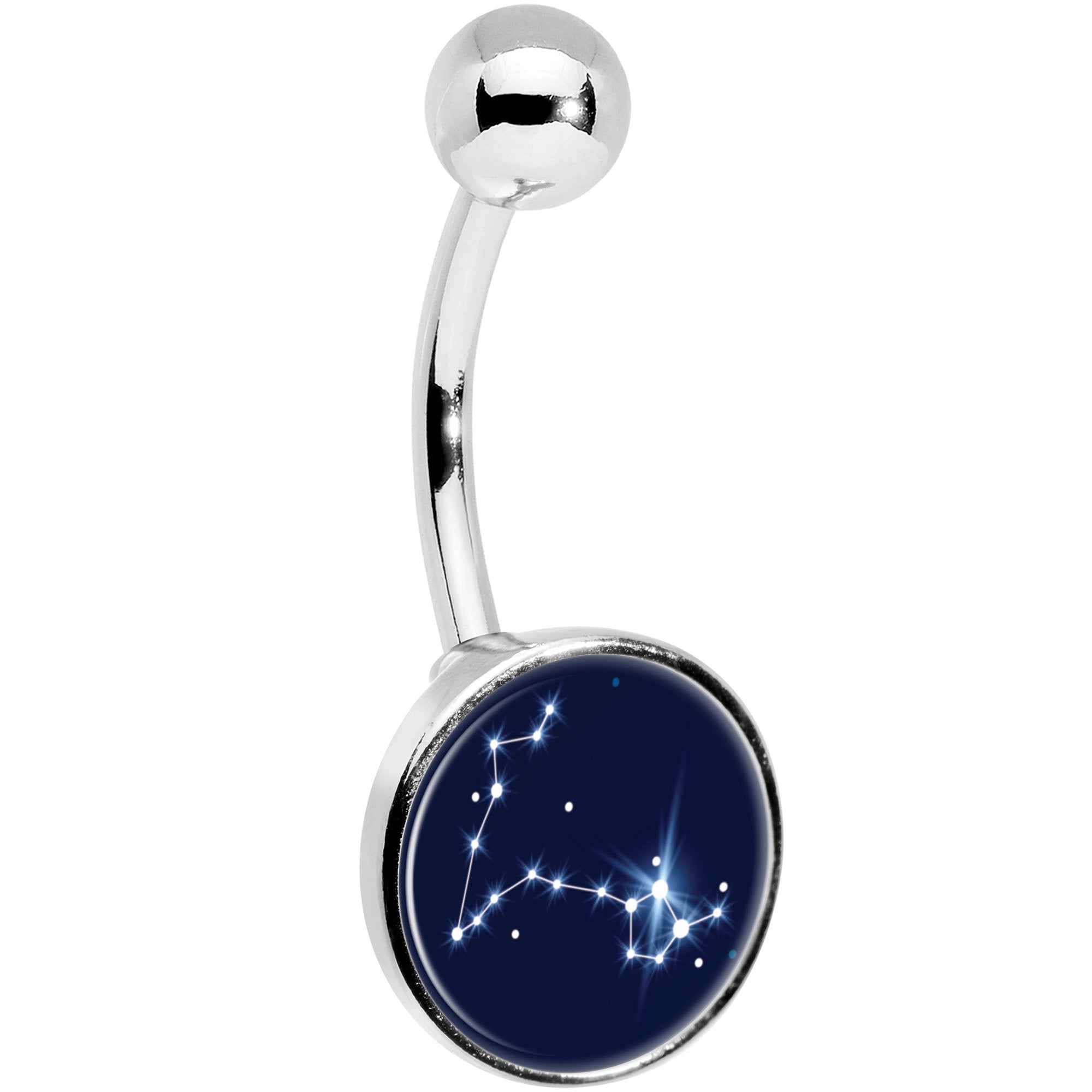 Zodiac Constellation Pisces  Stainless Steel Belly Ring stylish jewelry