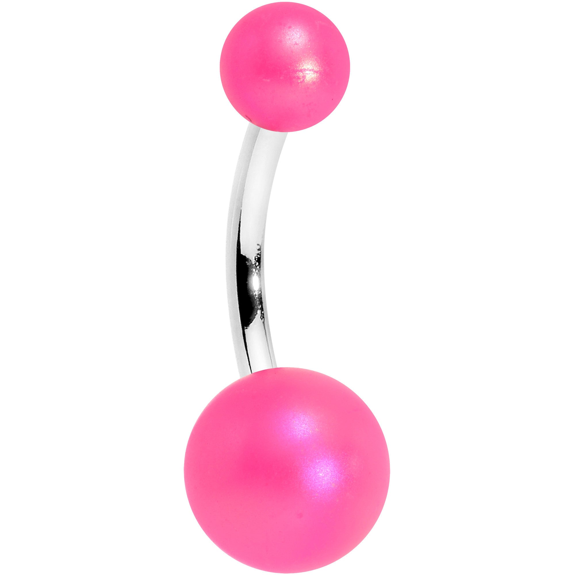 Neon Pink Matte Finish Acrylic Ball Belly Ring