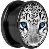 Black White Leopard Eyes Black Anodized Screw Fit Plug Set 18mm