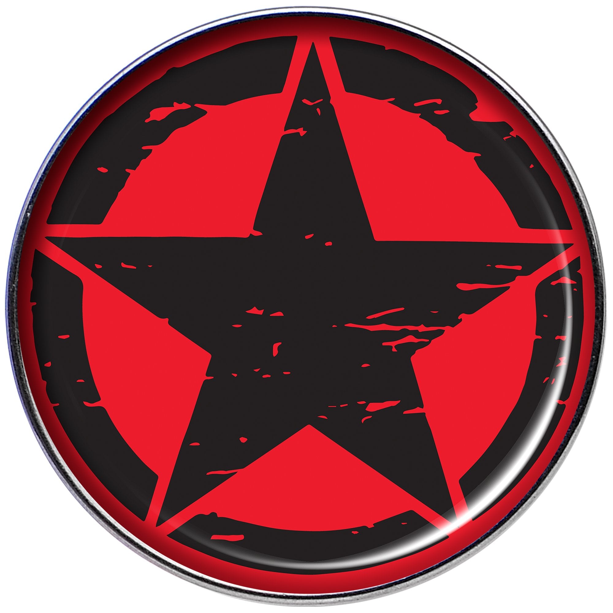 16G 1/4 Black Red Distressed Star Tragus Cartilage Earring