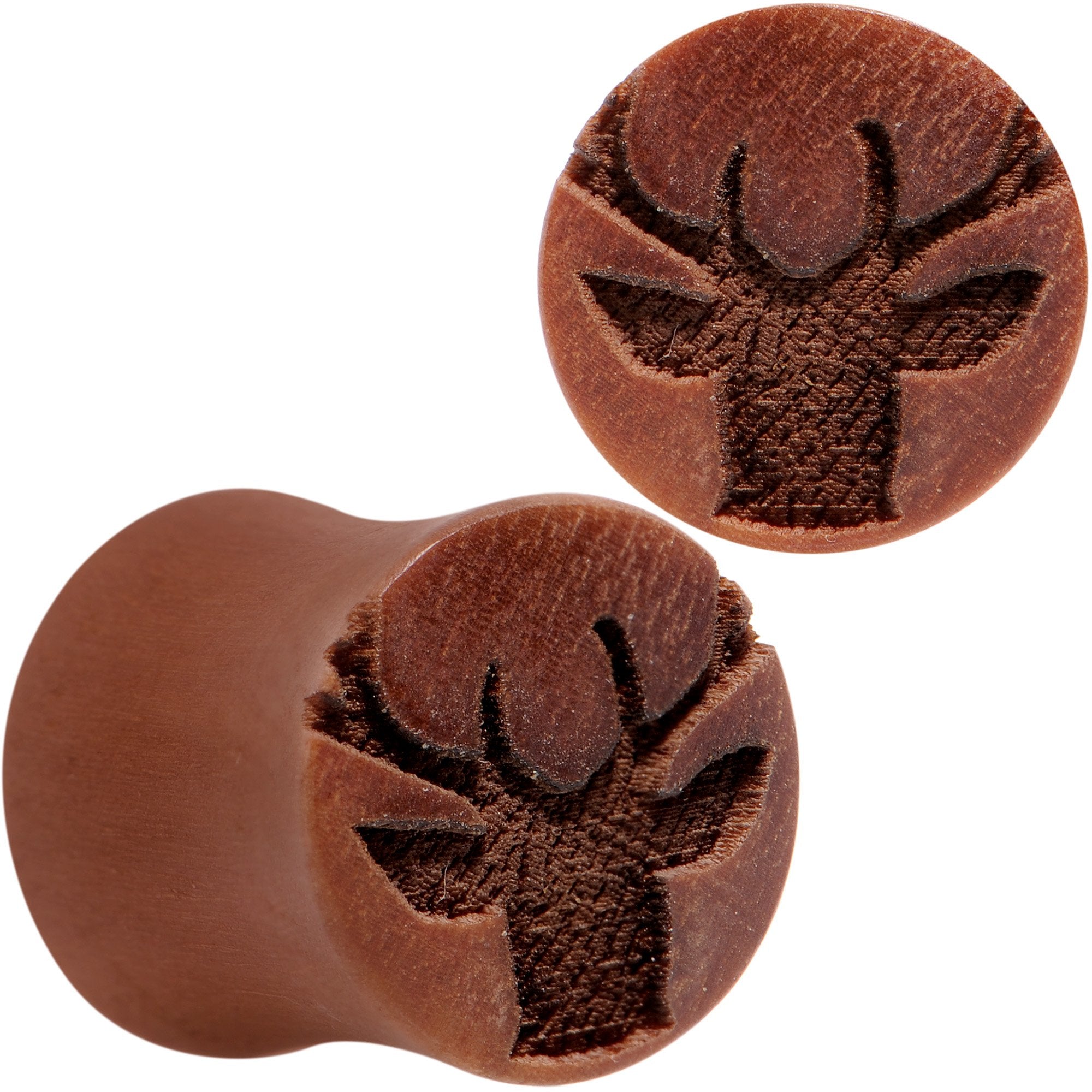 Organic Sawo Wood Holiday Antler Deer Saddle Plug Set Sizes 8mm to 25mm