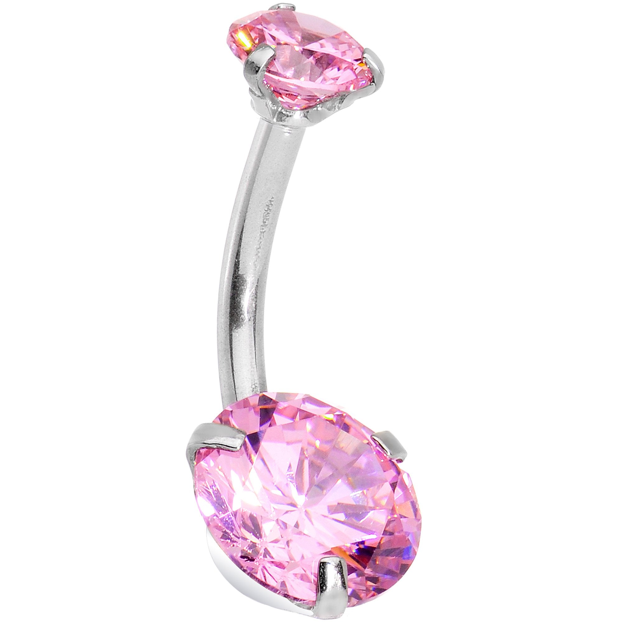 Pink Gem Swagger Sweep Dangle Belly Ring