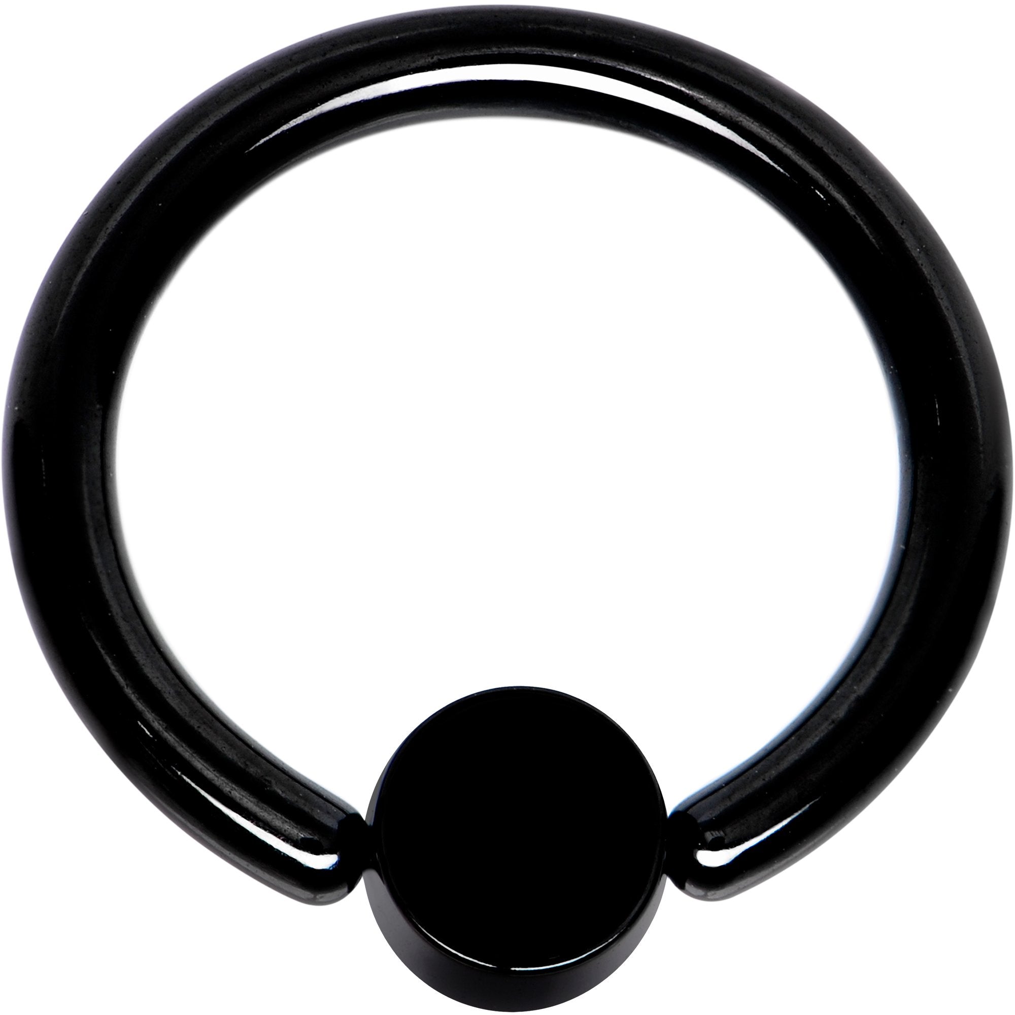 12 Gauge 1/2 Clear Gem 5mm Disc Black BCR Captive Ring