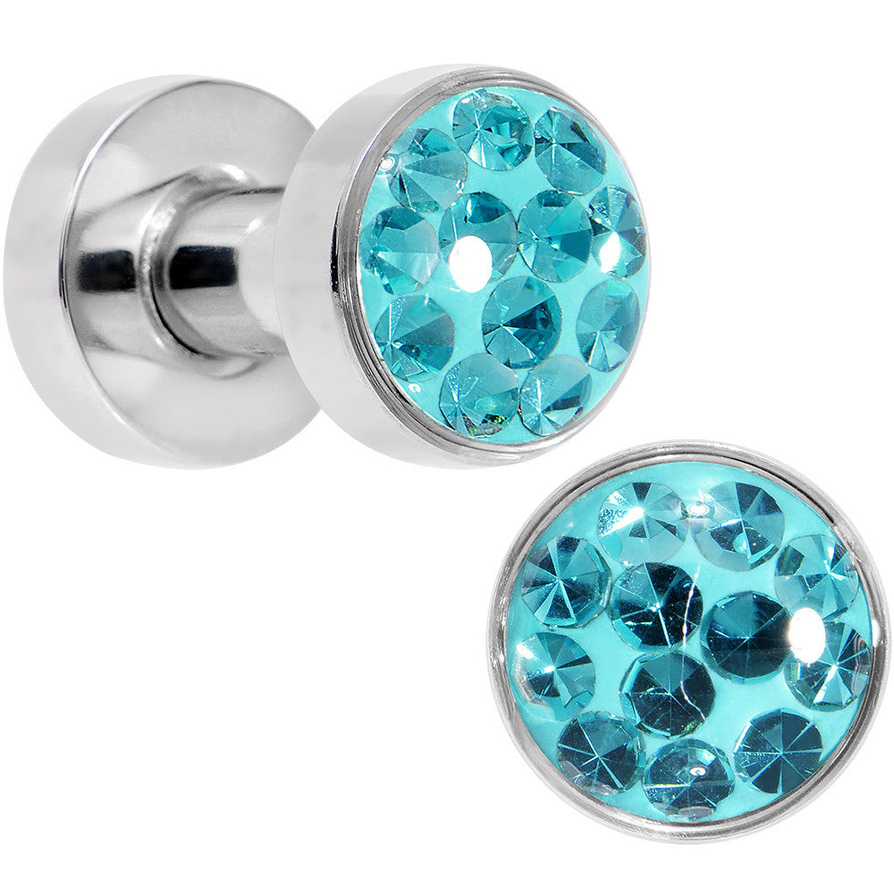 8G Zircon Blue Ferido Crystal Steel Screw Fit Plug Set