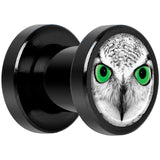 Black White Owl Black Anodized Screw Fit Plug Set 2 Gauge