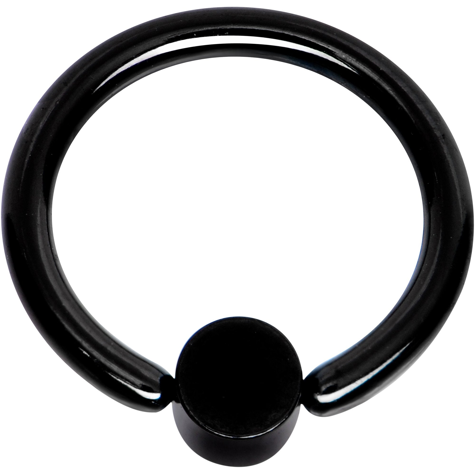 16 Gauge 5/16 Aqua Faux Opal 3mm Disc Black BCR Captive Ring
