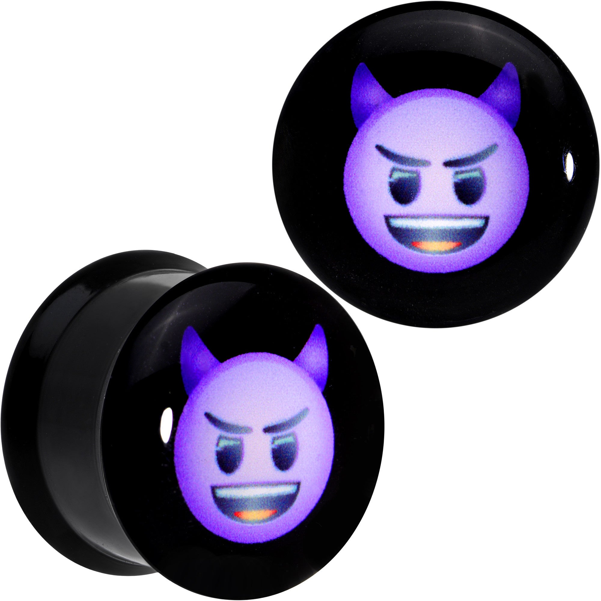 5/8 Licensed Purple Devil emoji Acrylic Double Flare Plug Set