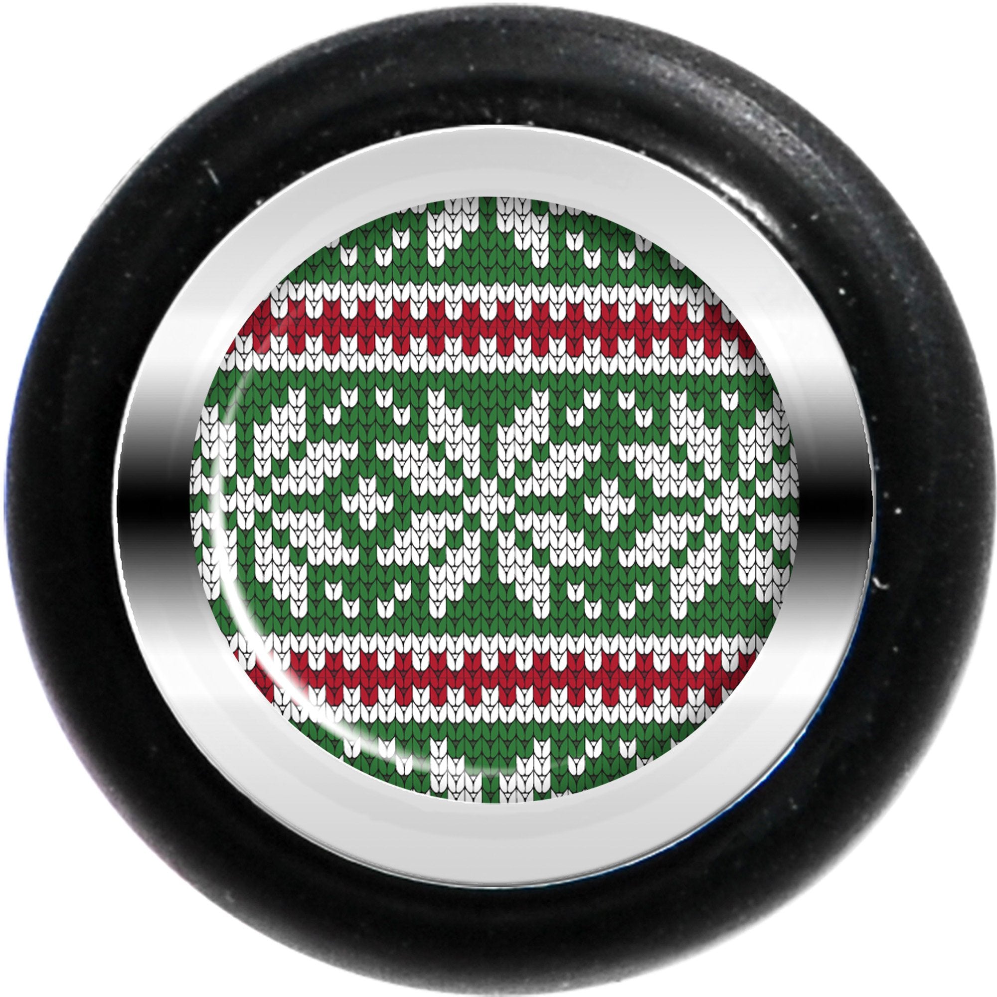 Green Red Christmas Sweater Cheater Plug Set