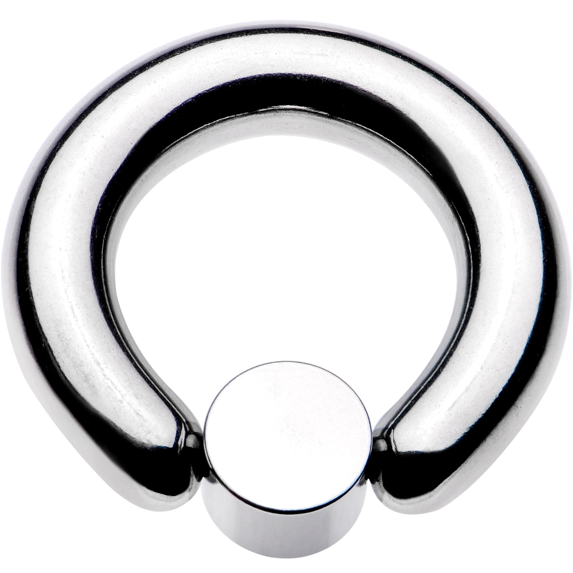 4 Gauge 9/16 Aqua Faux Opal 7mm Disc BCR Captive Ring