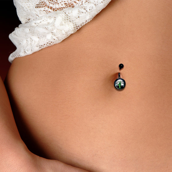 Cemetery Zombie Hand Halloween Black Belly Ring