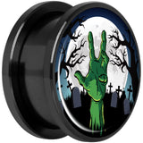 Cemetery Zombie Hand Halloween Black Anodized Plug Set 18mm