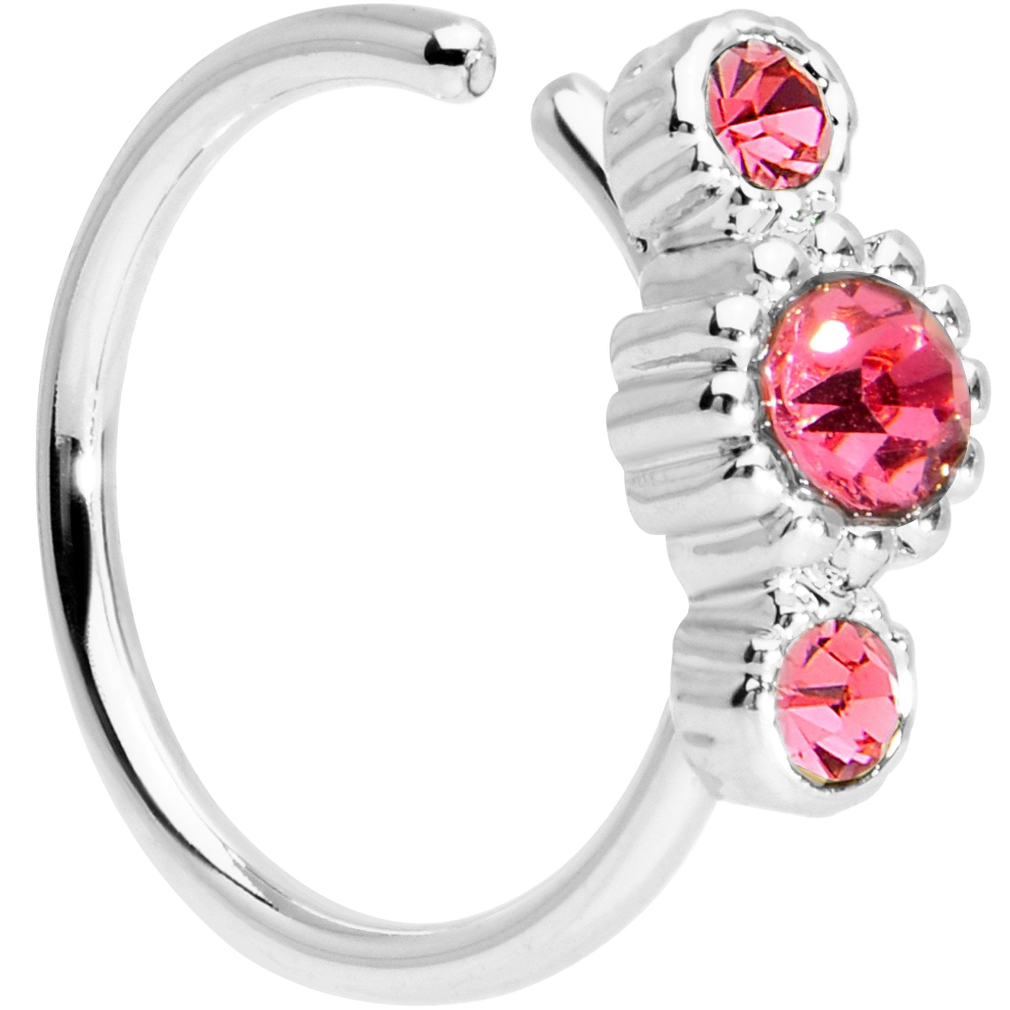 20 gauge 5/16 Pink CZ Fashion Fusion Seamless Circular Ring