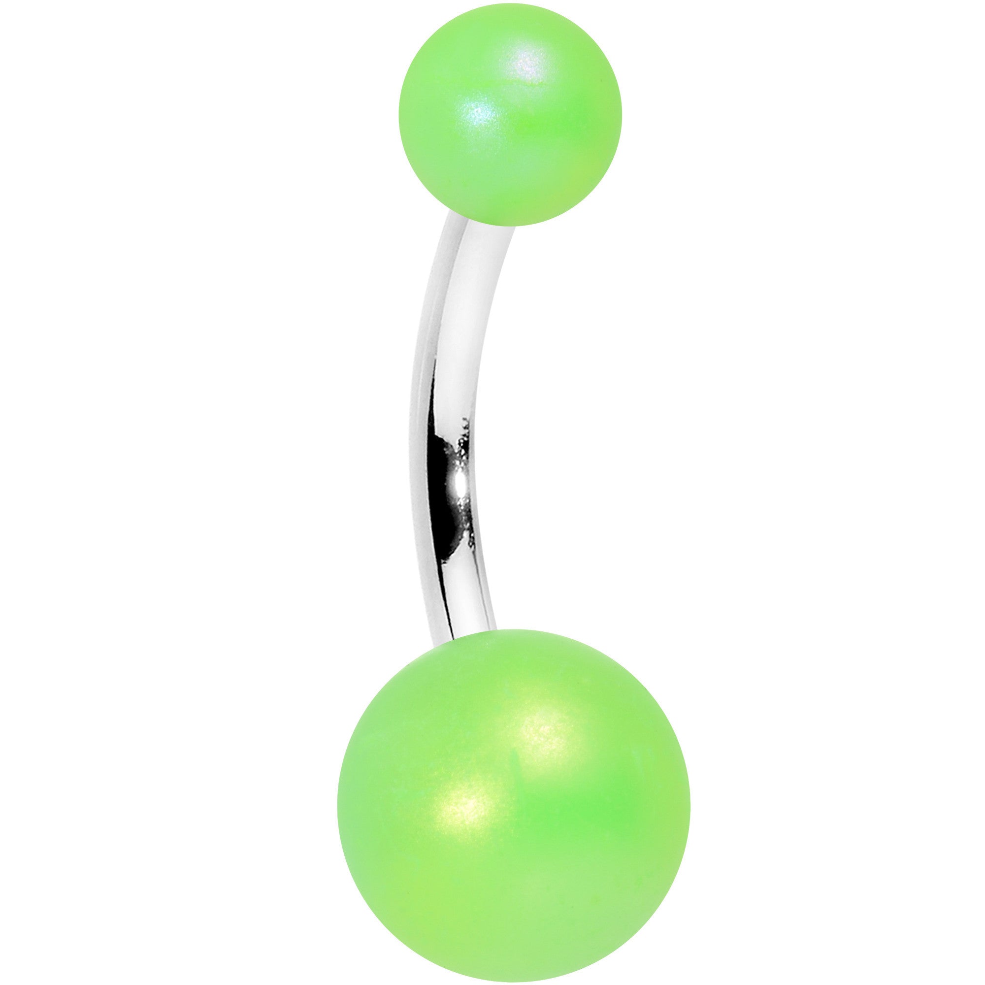 Neon Green Matte Finish Acrylic Ball Belly Ring