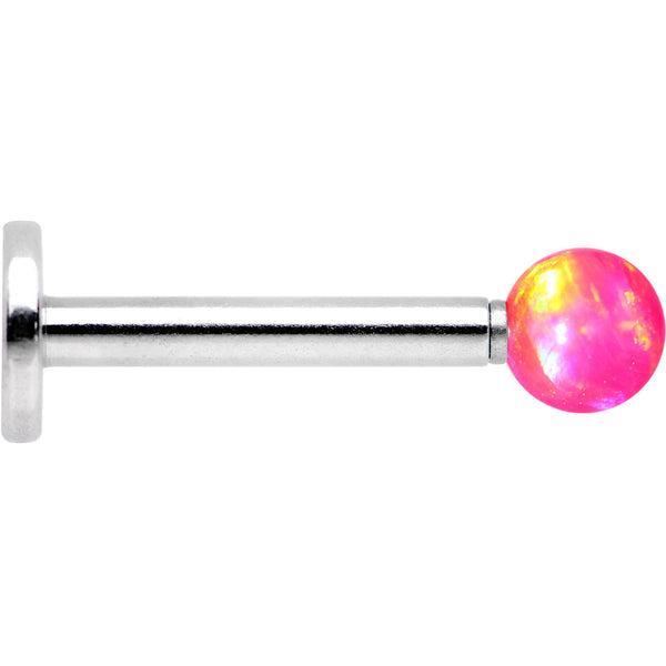 5/16 Pink Faux Opal 3mm Ball Internally Threaded Labret Monroe