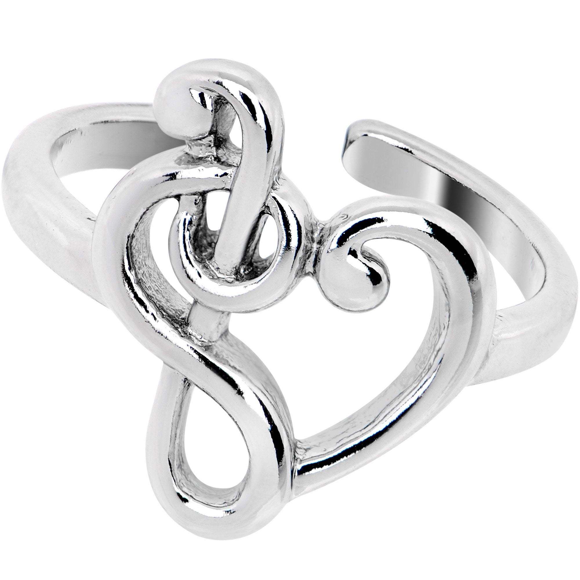 Rhodium Plated Valentines Day Twisted Heart Toe Ring