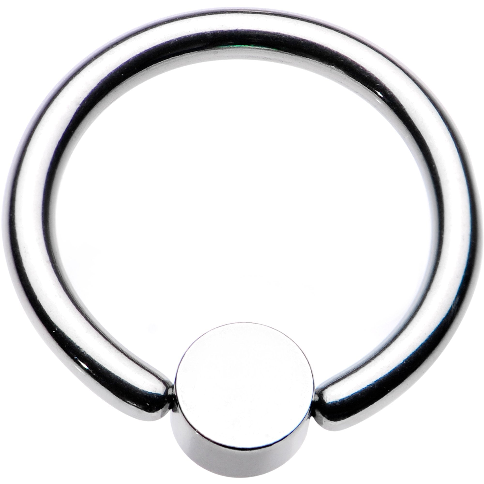 14 Gauge 3/8 White Faux Opal 4mm Disc BCR Captive Ring