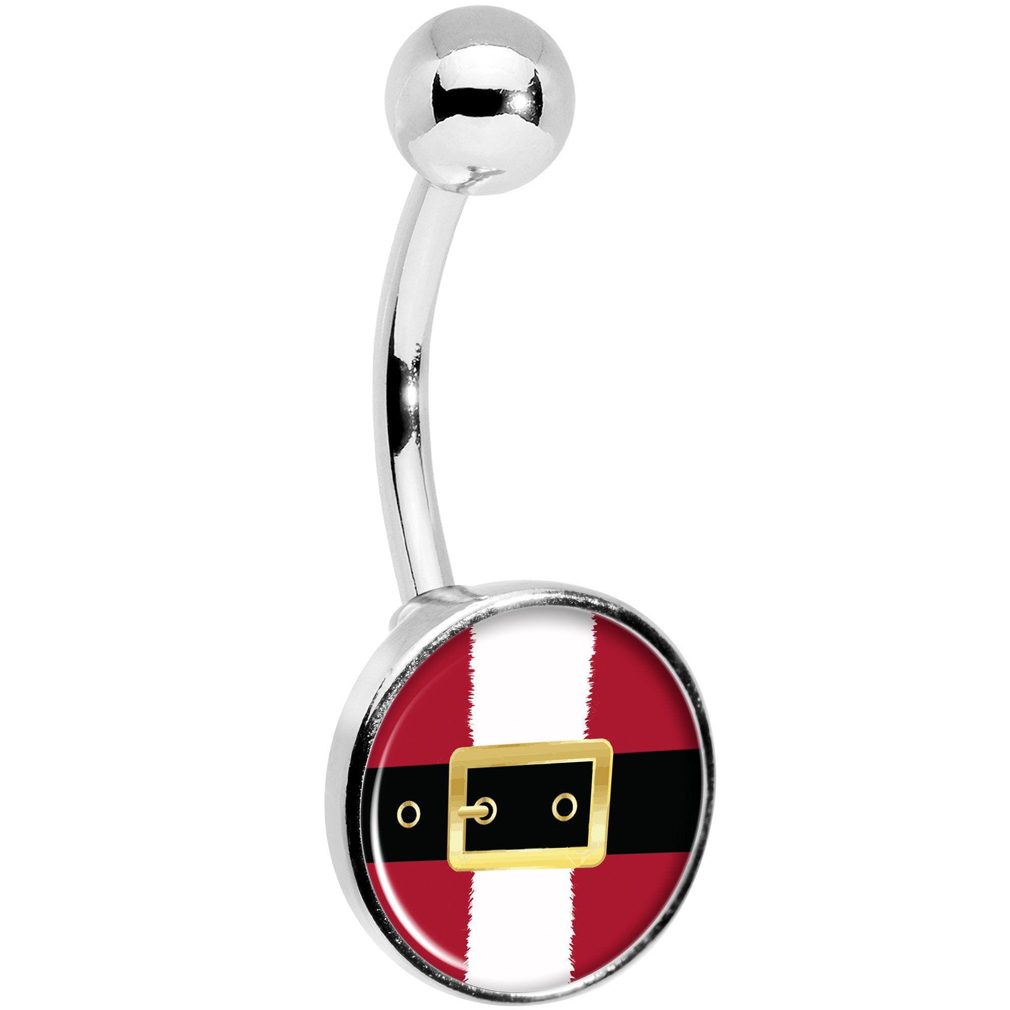 Christmas Santa Suit  Stainless Steel Belly Ring stylish jewelry