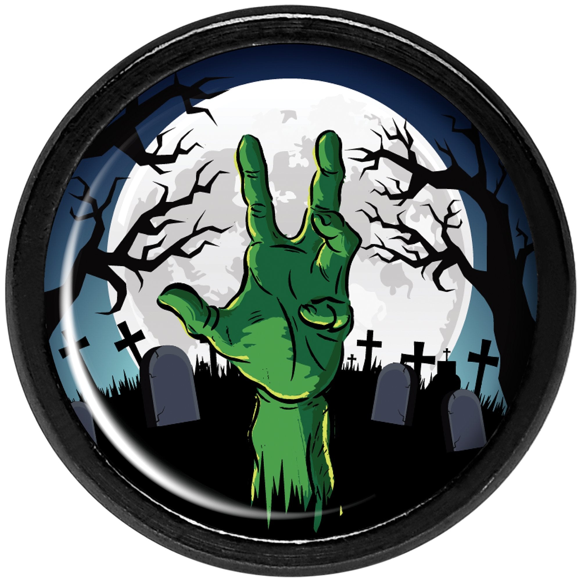 Cemetery Zombie Hand Halloween Black Anodized Plug Set 0G