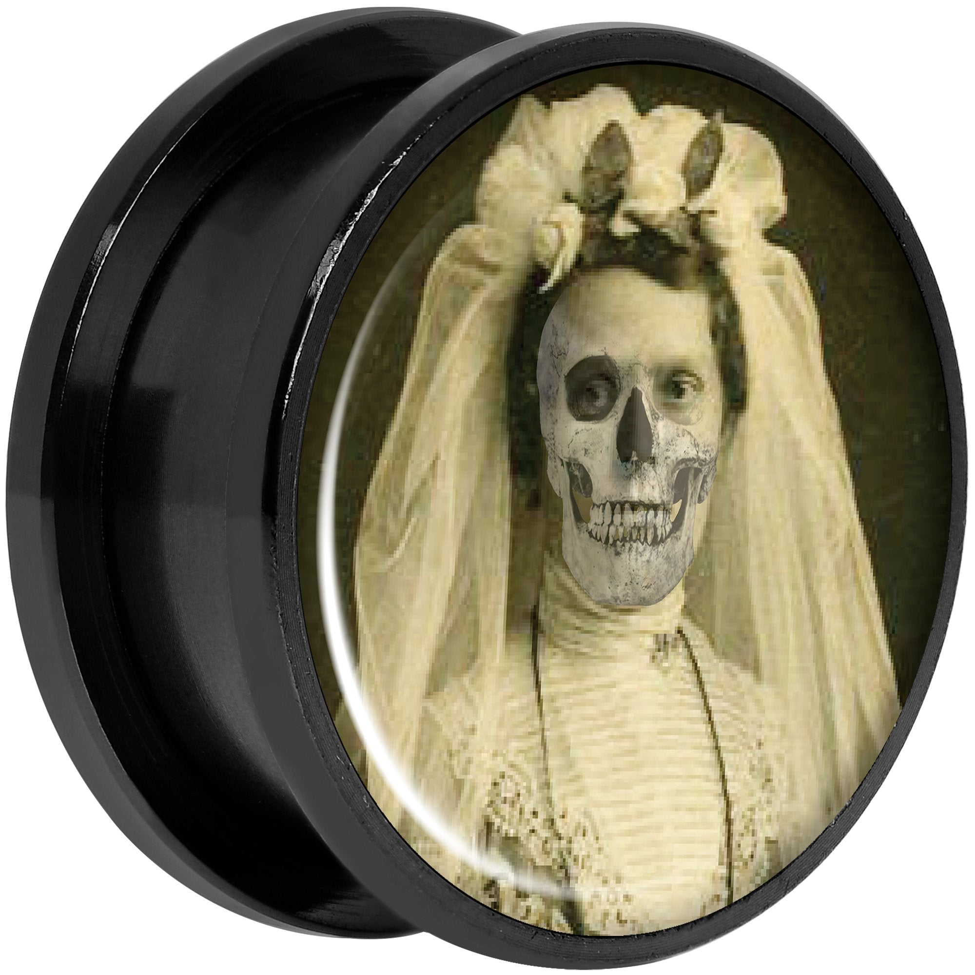 Undead Bride and Groom Halloween Black Anodized Plug Set 20mm