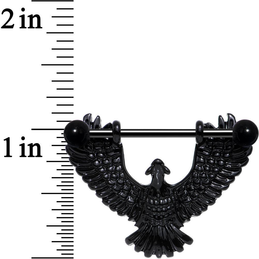 14 Gauge 1 1/16 Black Birdseye View Soaring Eagle Nipple Shield Set
